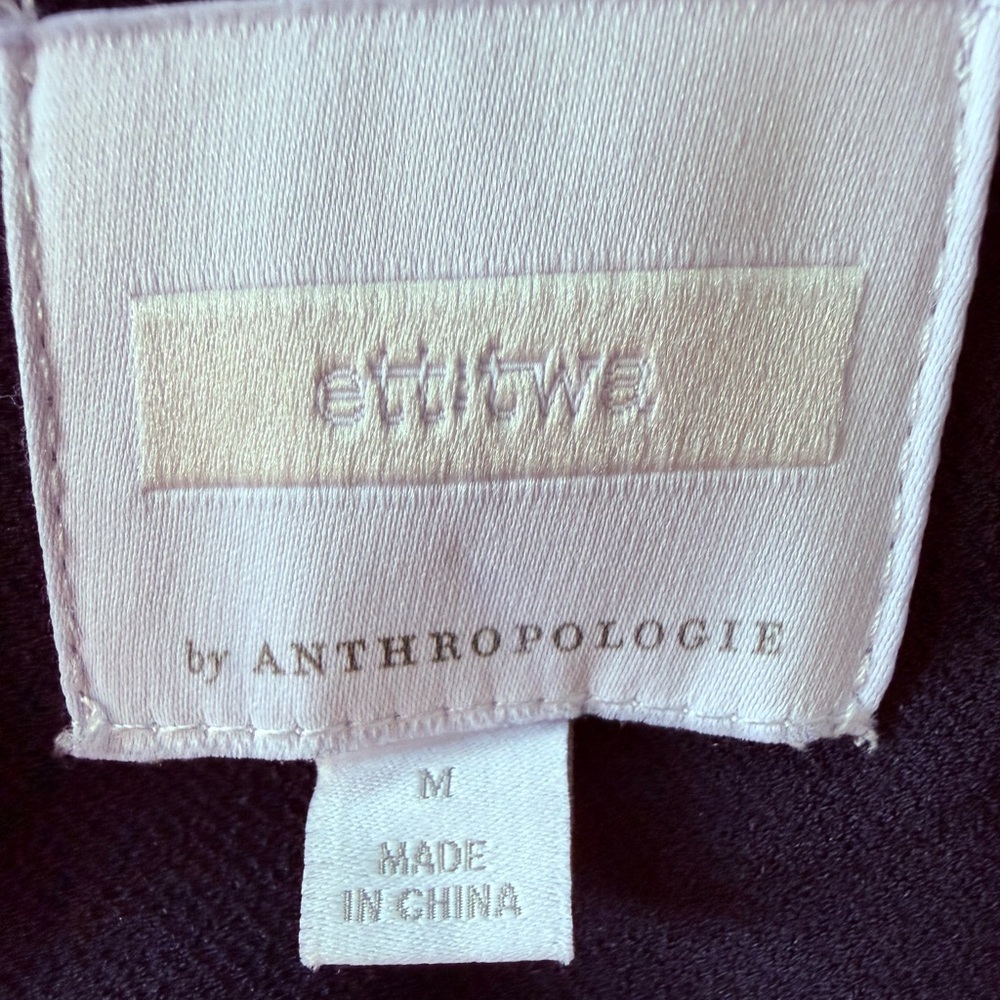 Anthropologie Ett:twe navy blue jumpsuit V-neck sleeveless attached belt M - Picture 11 of 12